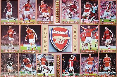 ARSENAL  2008/2009 16 ACTION SHOTS  FOOTBALL POSTER -WalcottFabregasVan Persie • $17.31