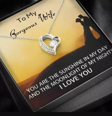 Gift To My Gorgeous Wife Heart Necklace I Love You Gift From Husband • $23.99