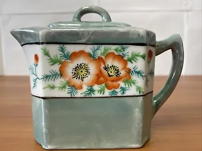 VINTAGE  Lusterware Small 1-Cup Teapot Hand Painted Flowers Japan 8oz • $8.21