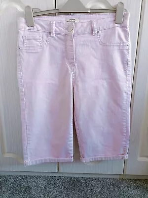 Ladies Papaya Cropped Stretch Jeans Light Baby Pink Size 12 New  • £9.99