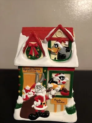 Russell Stover Candies Looney Tunes Christmas House Hard Plastic Piggy Bank 1997 • $8