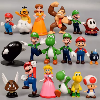 18PCS Super Mario Bros Luigi Action Figure Set Party Cake Topper Toys Kids Gift • $18.79