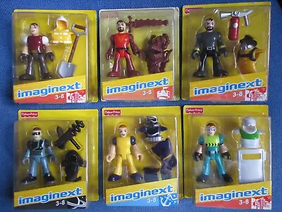 6 Imaginext Figures Knight Diver Space Construction Fire Emergency Man NEW • £21.85