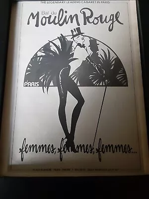 Moulin Rouge Cabaret Paris Rare Original Promo Poster Ad Framed! #2 • $130.20