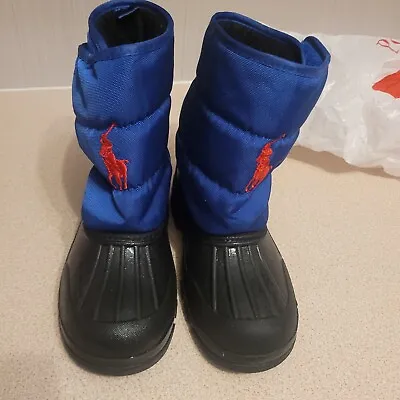 Ralph Lauren Snow Boots Kids UK 2  Blue Black Warm Vgc Winter  • £25