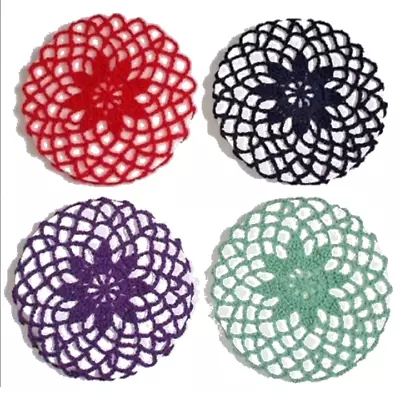 1940's VINTAGE STYLE FLOWER SNOOD - HAND CROCHETED VARIOUS COLOURS AVAILABLE • £5.99