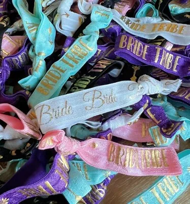 £0.99 • Buy BRIDE TRIBE Wristbands, Hair Ties, Team Bride Hen Do Favours Accessories Ideas