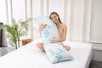 Bamboo Full Long Body Pillow For Adults Maternity Pregnancy Adjustable Pillows • $35.95