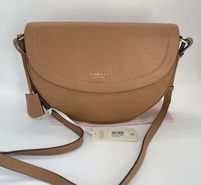 Radley Reeves Close Tan Leather Saddle Style Crossbody Bag New With Tags • £75