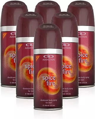 Addiction Deodorant Body Spray Spice Fire 150ml X 6 • £12.44