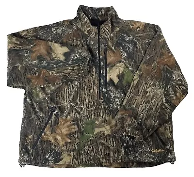 Cabela's Mens Size XXL Fleece Wind Shear 1/4 Zip Pullover Jacket Outfitter Camo • $74.95