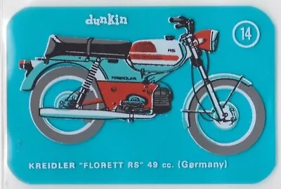 Vintage Kreidler Florett RS 49cc Moped Motorcycle Trading Card #14 • $5.99