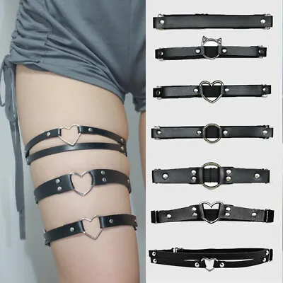 Gothic Accessories Garter Belt Thigh Harness Pu Leather Heart Leg Garter Straps • $3.09