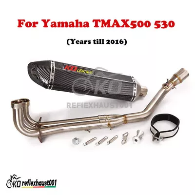 For Yamaha TMAX500 530 Exhaust System Front Link Pipe Slip On 51mm Muffler Tips • $238.27