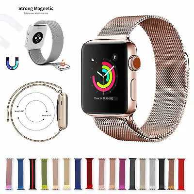 $14.23 • Buy Magnetic Stainless Milanese Apple Watch Band Loop Strap For Series 1 2 3 4 5 6 S