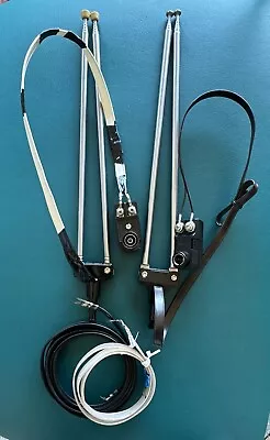  Two Vintage Telescoping Television TV Antenna Rabbit Ears With Cable Universal • $12