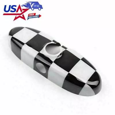 Black Checkered Pattern Rear View Mirror Cover For BMW MINI Cooper R55 R56 U9 • $21.79