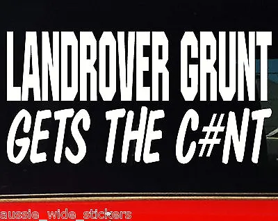LAND ROVER GRUNT 4x4 Discovery Series Funny Stickers 200mm • $6.90
