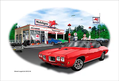 1970 Pontiac GTO Muscle Car Art Print - 7 Colors • $34.99