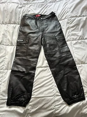 Supreme Box Logo Leather Pants • $700