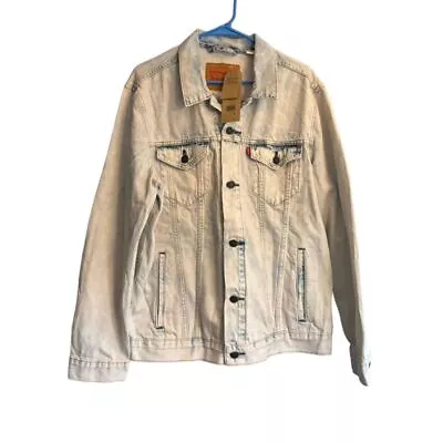 Levi's Men's XL White Denim Trucker Jacket Relaxed Fit Jean Outerwear • $75