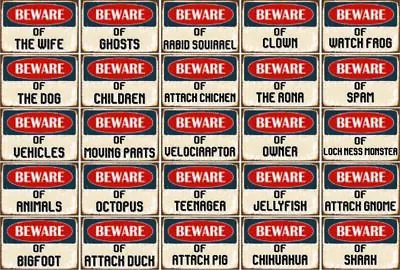 Beware Of Aluminum Wall Signs Choose Twenty Five Different  Designs U.s Made • $12.99