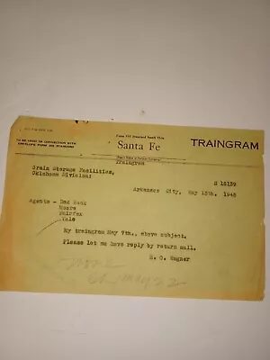 Vintage Santa Fe Traingram 1945 Railroad Memorabilia  • £10.70