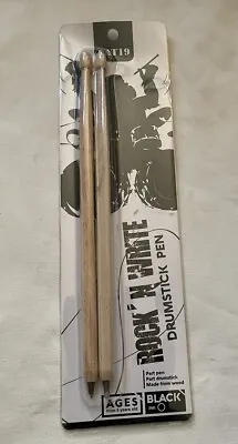Drumstick Pens VAT19 Rock ‘N Write Wooden Black Ink Pack Of 2 • $10.97