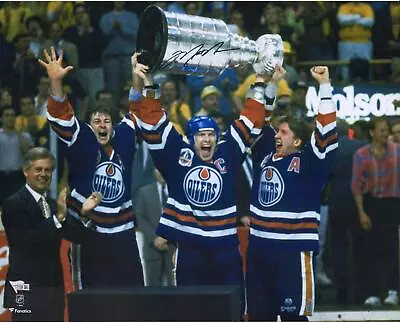 Mark Messier Edmonton Oilers Signed 16x20 Raising Cup Photo • $139.99