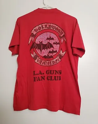 Vtg 90s LA Guns Hollywood Vampires Fan Club T-Shirt Metal Hair Band Tour XL Rare • $100