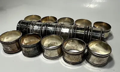 $25 • Buy 16 Napkin  Rings Silver Plated Brass