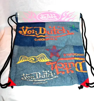 New With Tag Von Dutch Drawstring Bag With Side Zipper   12 X14  • $12.99