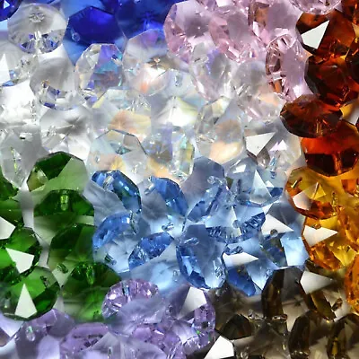 £4.55 • Buy Chandelier Glass Octagon 10,12,14,16,18,20,22mm Suncatcher Beads - Pick Colour