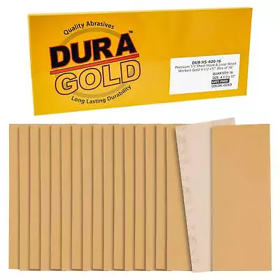 600 Grit - 1/2 Sheet Size 4-1/2  X 11  Hook & Loop Sandpaper - 16 Sanding Sheets • $9.99