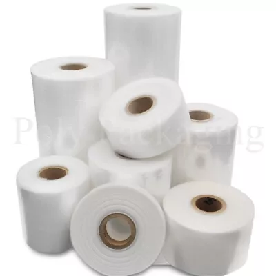 10 X LAYFLAT TUBING 16  Wide(500 Gauge)Clear Polythene Rolls(406mmx167m)Plastic • £612