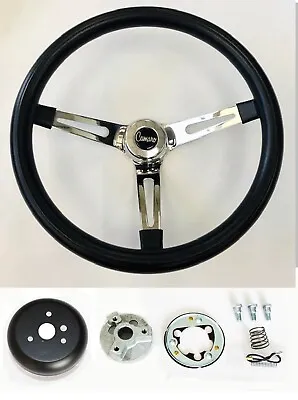 1969-1994 Camaro Grant Black Grip Chrome Spokes Steering Wheel 13 1/2 Camaro Cap • $112.90