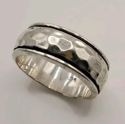 Mens Hammered 925 Sterling Silver Wedding Ring Band SIZE 12 • $39.99