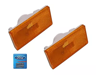 70-77 Maverick 70-71 Torino 70-71 Ranchero Front Marker Lights Pair Ford Logo • $43.95