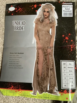 £15 • Buy Undead Bride / Zombie Bride Costume Ladies Bride Of Dracula Halloween Party