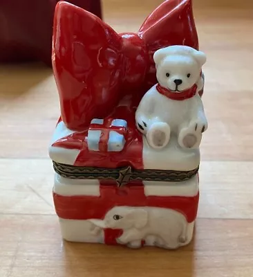 Trinket Box Villeroy & Boch Christmas Santa's Treats Hinged NIB Holiday • $12.99