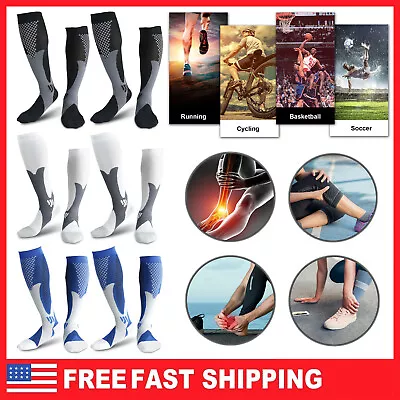 2 Pairs Compression Socks 20-30mmHg Support Miracle Calf Leg Sport Men Women • $9.48