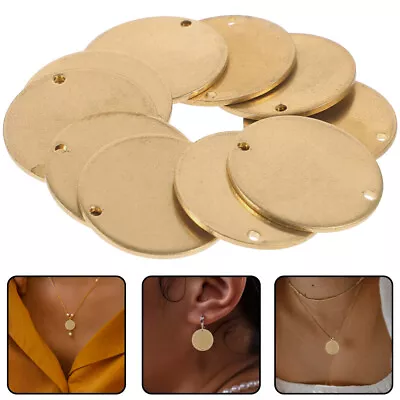 Brass Disc Tags For Stamping - 10pcs Blank Circle Metal Discs Replacement • $7.55