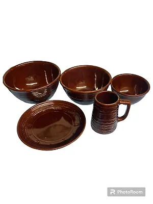 Vintage Lot Marcrest Daisy Dot Ovenproof Stoneware Mug Plate Bowls 6  8  9  • $64.99