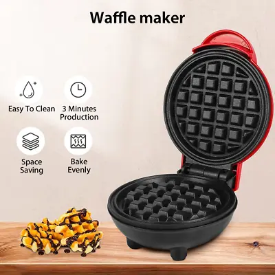 350W Mini Waffle Maker Electric Pancake Machine Non Stick Waffle Cake Machine UK • £11.99