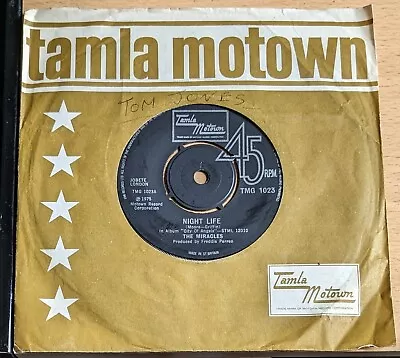 The Miracles Night Life Overture Tamla Motown 7  Tmg 1023 Soul Funk Disco 7  • £0.99