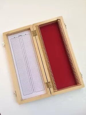 Handmade Wooden Microscope Box 50 Slides Prepared Slide Storage Case • $39.99