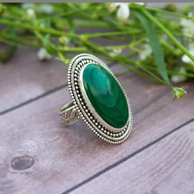 Malachite Gemstone 925 Sterling Silver Ring Mother's Day Jewelry All Size MM-972 • $12