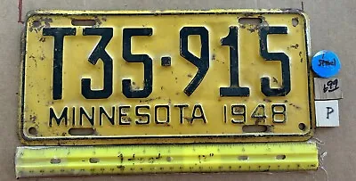 *License Plate Minnesota 1948 T35 - 915 • $13.08