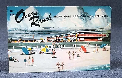 1959 Ocean Ranch Motel Virginia Beach VA Vintage Chrome Era Postcard PC View • $5