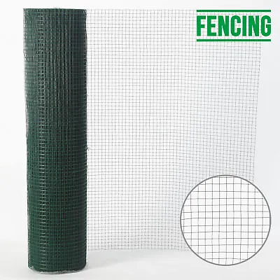 £9.99 • Buy Green PVC Coated Chicken Wire Mesh 30M Fencing Garden Barrier Metal Fence